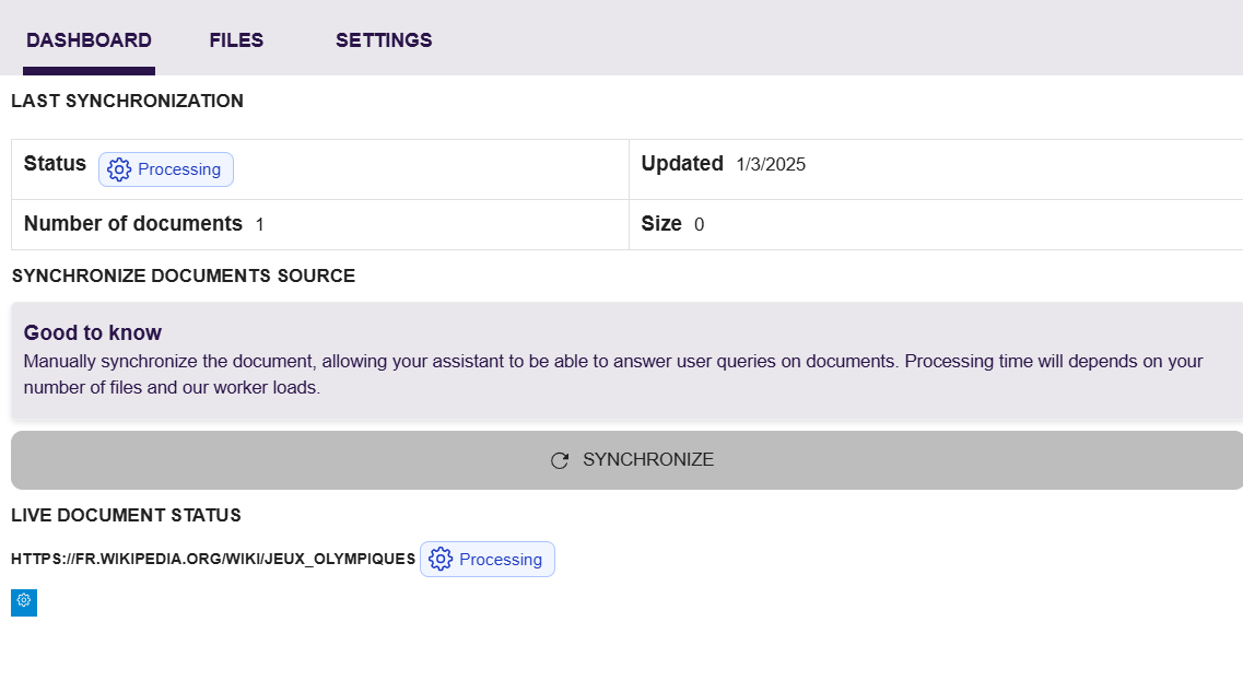 Synchronization of documents