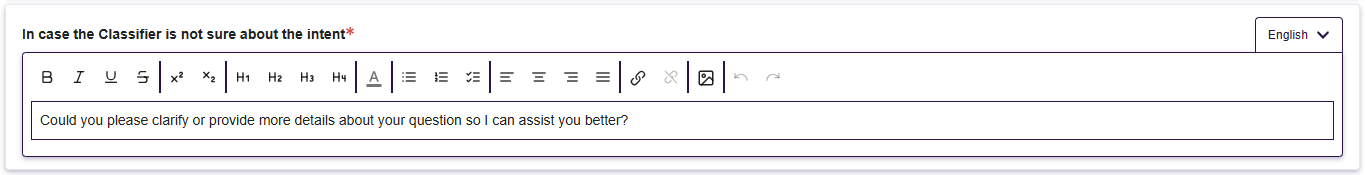 Example of hesitation settings