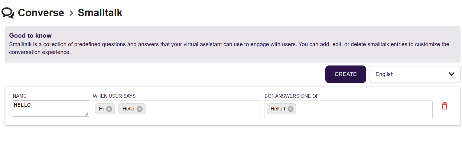 Example of smalltalk page