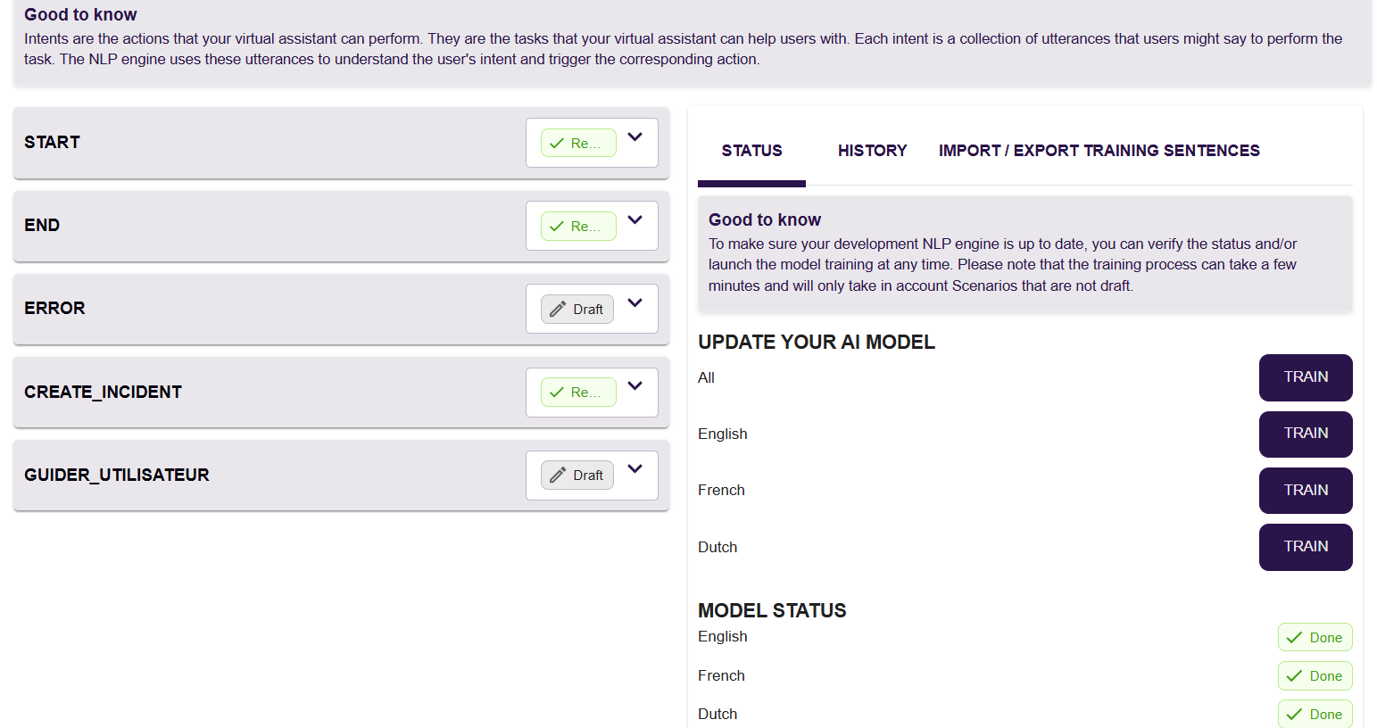 Training Page